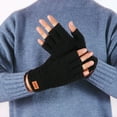 thumbnail image 4 of Thermal Insulation Fingerless Texting Wool Gloves for Women and Men Winter Warm Knitted Convertible Mittens Flap, 4 of 17
