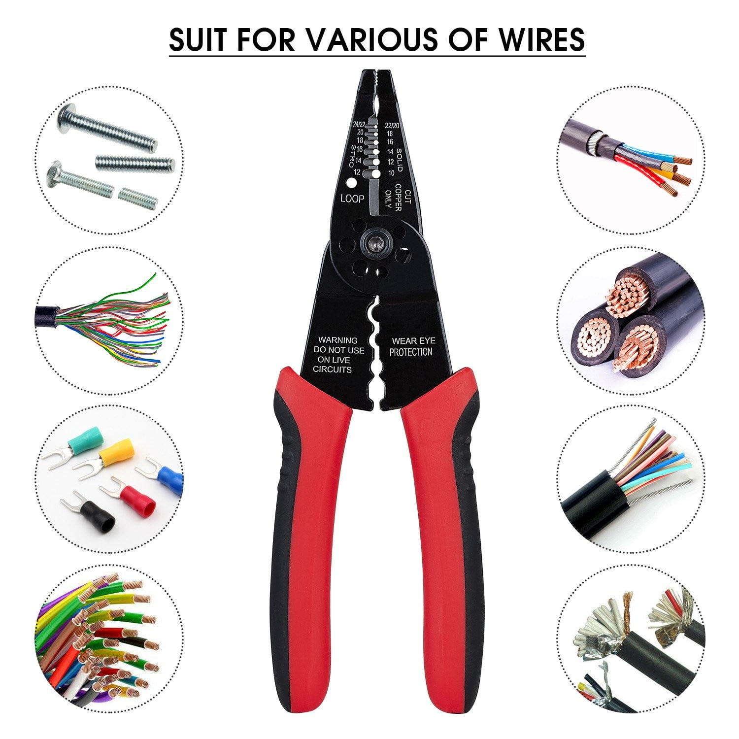 Sewing Scissors Small 8 Inch Wire Stripper/wire Crimping Tool Wire Cutter Wire Crimper Cable Stripper Wiring Tools And Multi Function Hand Tool.