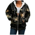 thumbnail image 5 of COMVALUE Womens Zip Up Hoodies Boho Floral Long Sleeve Sweatshirts Casual Graphic Y2K Hoodie Fall Hooded Jacket with Pockets (Yellow, 3XL), 5 of 7