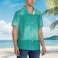 thumbnail image 3 of Pofeuu Teal Turquoise1 Print Hawaiian Shirt for Men Sleeves Casual Button Down Summer Beach Dress Shirts T-Shirts,XX-Large, 3 of 7