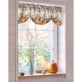 thumbnail image 2 of Tie Up Valance Curtain for Kitchen,Retro Thanksgiving Blue Pumpkin Rod Pocket Short Curtains Adjustable Tie-Up Shade Valances,Eucalyptus Leaves Window Treatment for Bathroom Living Room Bedroom, 2 of 8