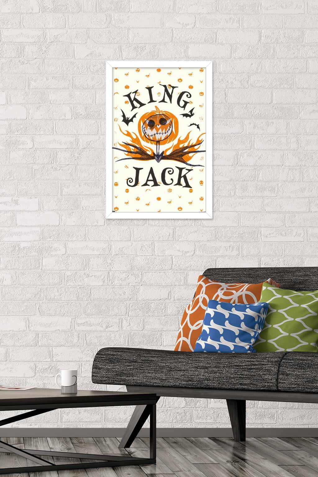 Disney Tim Burton's The Nightmare Before Christmas - King Jack Wall Poster, 14.725" x 22.375", Framed