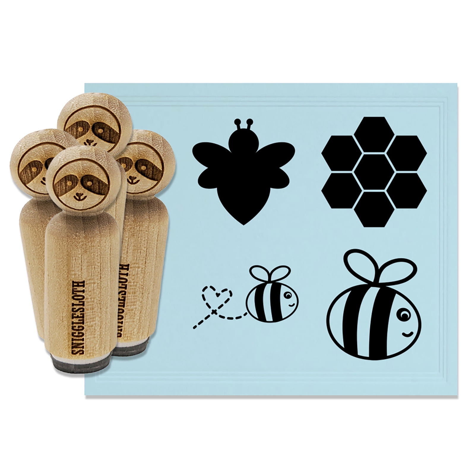 3/4 Inch Small Realistic Fuzzy Honey Bee Rubber Stamp for Stamping Crafting Planners 