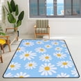 thumbnail image 3 of Coolnut Area Rug Daisy Flower on Blue Background Nursery Rug Floor Mat Kids Playing Mat 7' x 5' (80 x 58 in) for Living Room Bedroom, 3 of 6