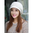 thumbnail image 5 of 2-Pieces Women Winter Hat and Glove Set, Warm Knitted Beanie Hat Glove Snow Ski Skull Cap with Visor and Touchscreen Glove, 5 of 6