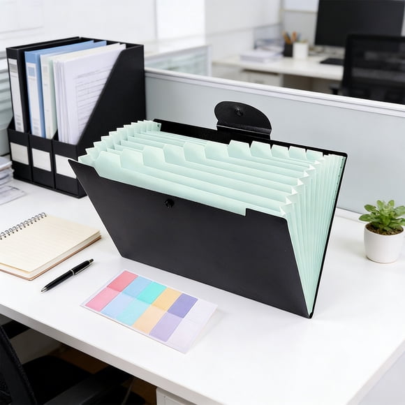 8 Color Candy A4 Mini Accordion Office Supplies File Storage Bill Clip Transparent Folder