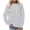 Gray, variant on Crewneck Sweatshirts Women Fashion Casual Pullover Solid Color Long Sleeve Tops Workout Pullover Sweatshirt Fall Fashion for Women 2025 Trendy