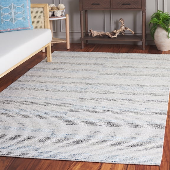 Safavieh Ebony Jayna Geometric Striped Area Rug, Ivory/Blue, 5' x 8'