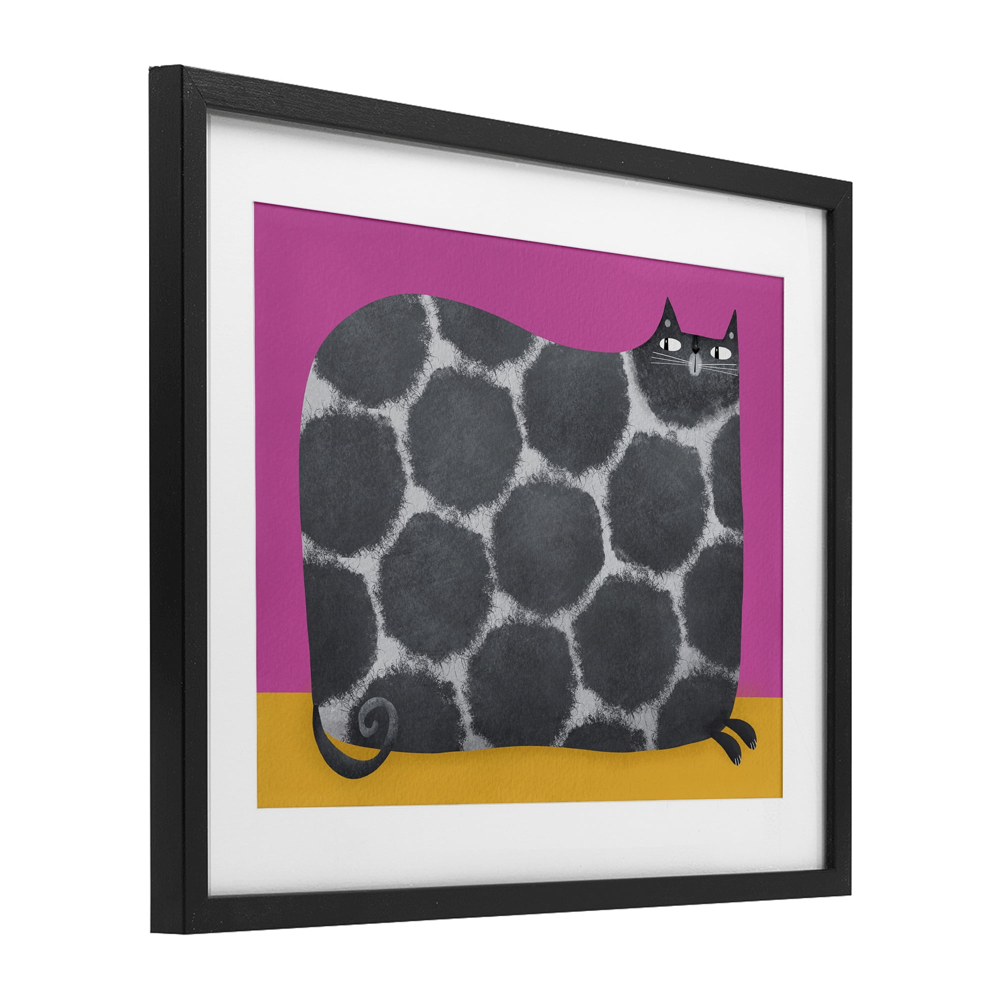 Stupell Industries Big Spots on Cat Black Framed Print Under Glass, design by Gabriela Avila