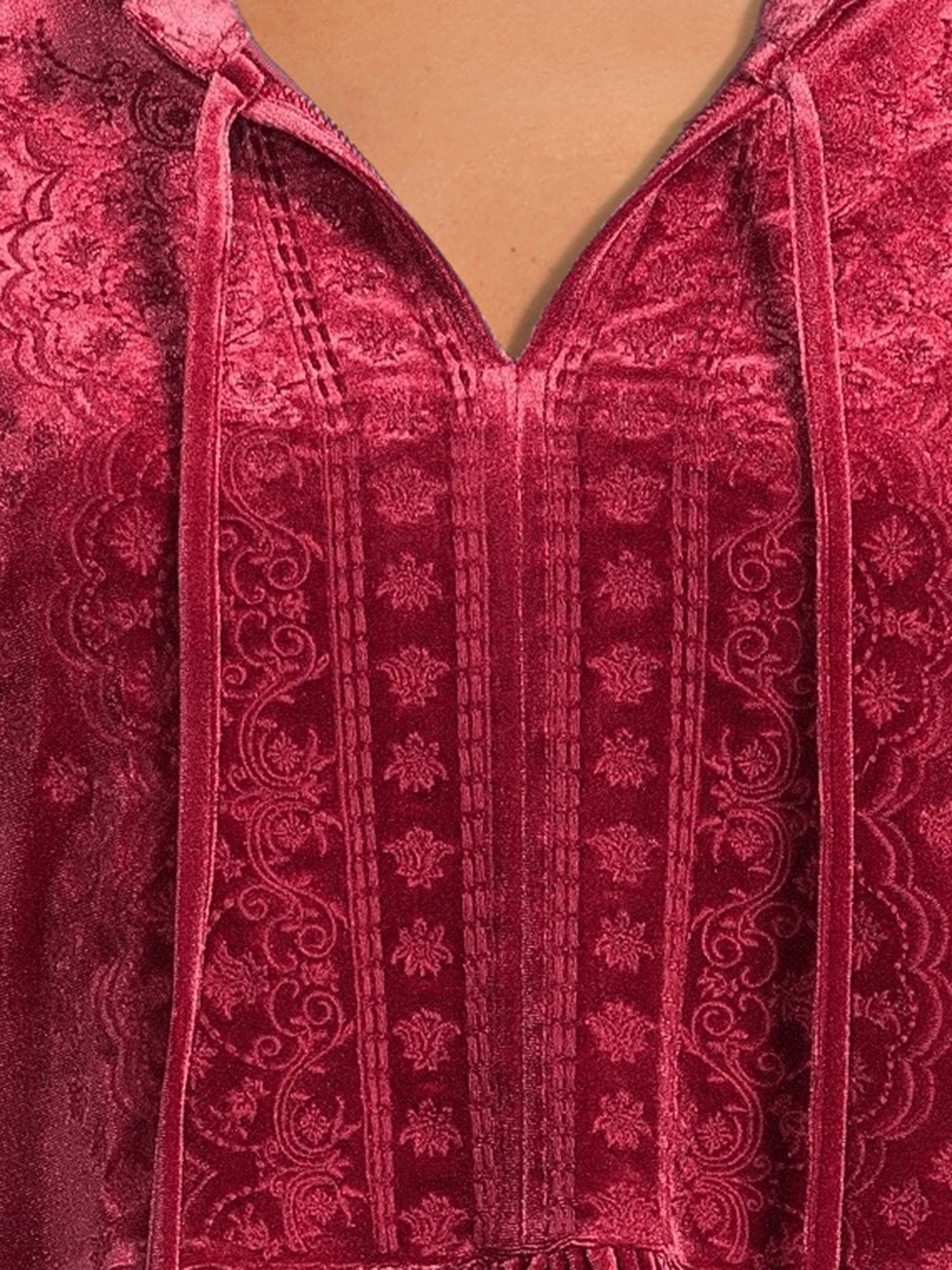 The Pioneer Woman Embroidered Velvet Empire Waist Top