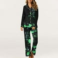 thumbnail image 4 of MIUOWANP Womens Big and Tall Pajama Sets Women's Valentine's Day Printed Pajama Set For Daily Home Wear With Pocket Green S, 4 of 5
