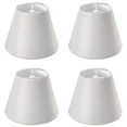 thumbnail image 1 of 4X Lamp Shade Linen Fabric White Lamp Shade Small 5 Inch Top Diameter X 9 Inch (White with Gold Threads), 1 of 5
