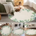 thumbnail image 5 of Round Rug 6Ft Washable Non-Slip, Sage Green Eucalyptus Circle Area Rugs for Living Room Bedroom, Spring Summer Leaves Rustic Burlap Indoor Floor Mats Carpet Runner for Home Decor Aesthetic, 5 of 8