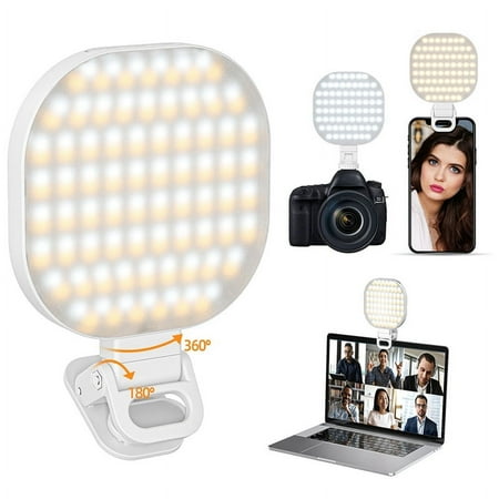 142 LED Selfie Ring Light Rechargeable Selfie Light Clip Video Light for Phone Camera Laptop for Makeup Video Conference