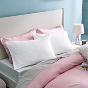 Debonair 1800 Count Double Brushed Microfiber Envelope Pillowcases Set of 2(Standard 20 X 25, White)