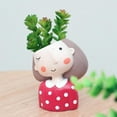 thumbnail image 5 of SweetCandy Cute Girl Shaped Cartoon Succulent Vase Flower Pot Resin Plant Pot for Garden Home Decoration 5.1*2.9*3.1inch, 5 of 5