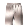 thumbnail image 4 of HKYNLAG Men's Summer Beach Shorts Elastic Waist Drawstring Striped Bermuda Shorts Casual Vacation Holiday Shorts with Pockets Khaki 4XL, 4 of 5