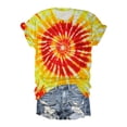 thumbnail image 2 of Alllist Oversized Tshirts for Women Tie Dye Short Sleeve Shirts Crew Neck Womens Tops Summe Yellow,Xxxl, 2 of 6