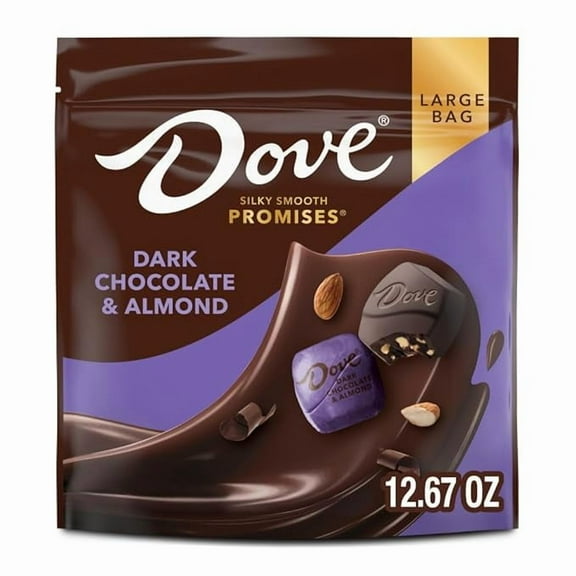 1 x DOVE PROMISES Individually Wrapped Almond & Dark Chocolate Candy Assortment, 12.67 oz Bag