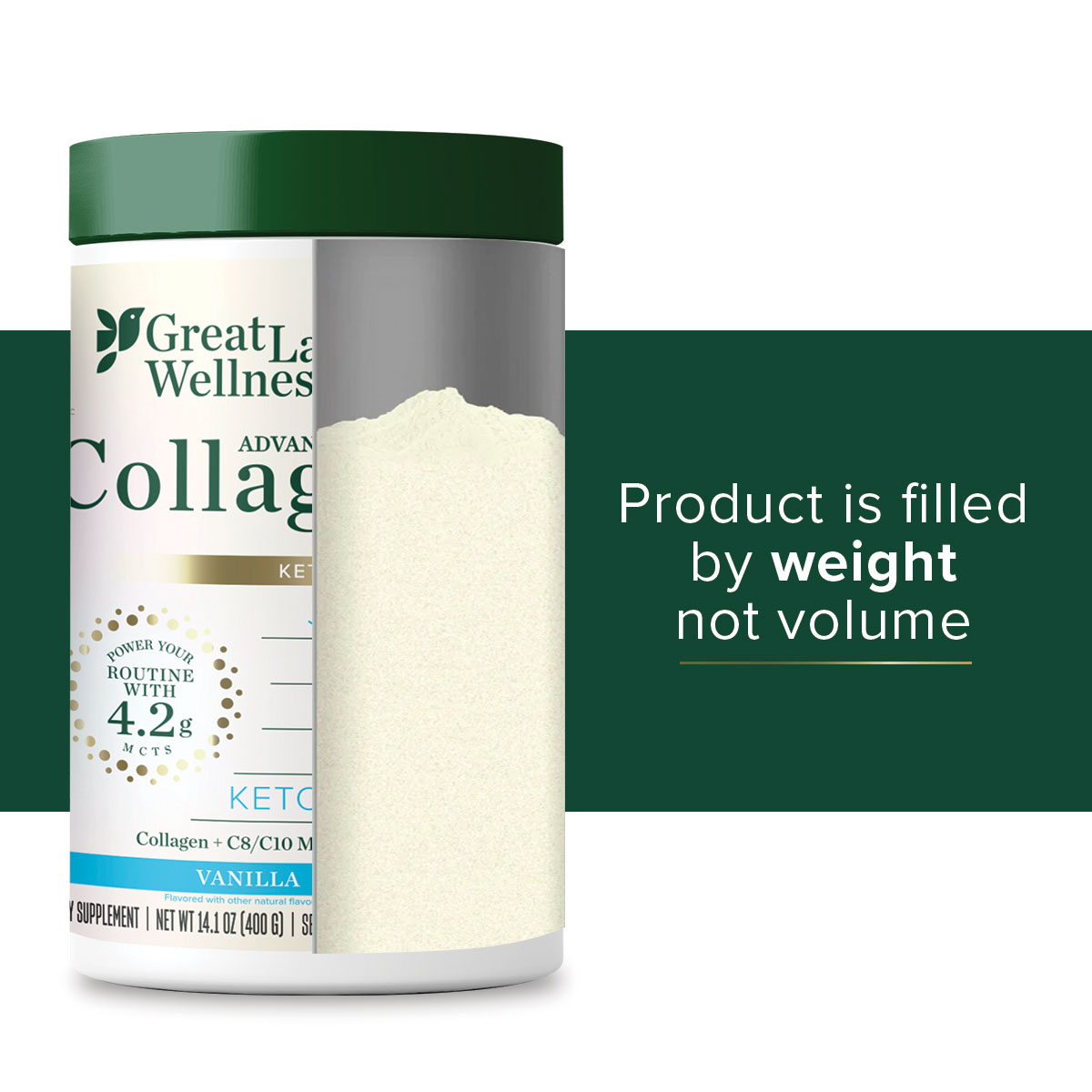 Great Lakes Wellness Daily Keto Collagen Non-Dairy Creamer, Vanilla (14.1 oz)