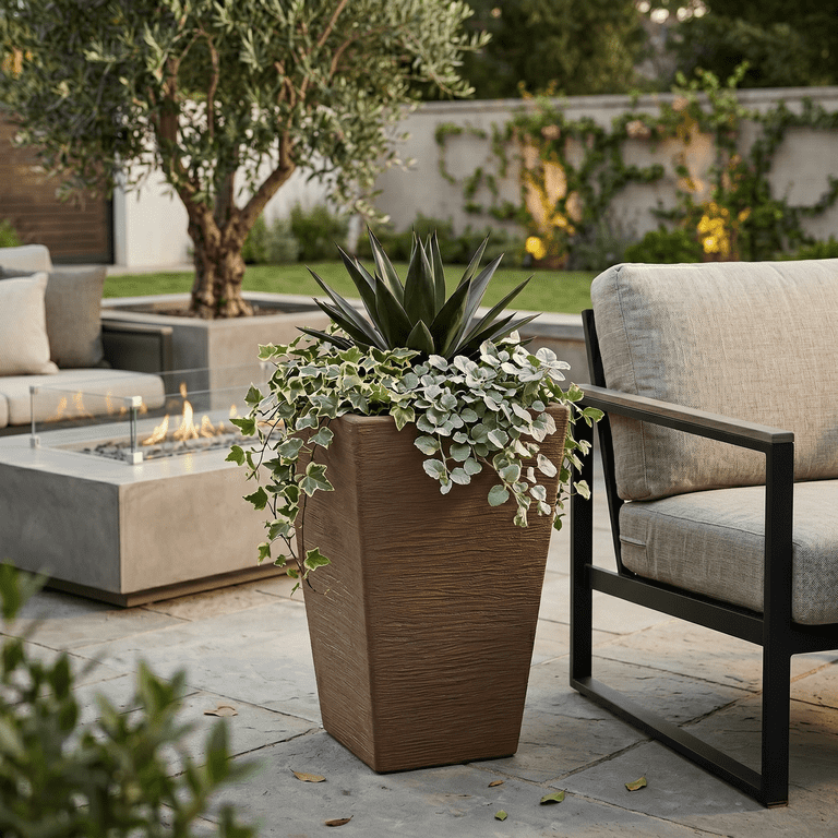 Ecobo 23.6 inches Eco-Friendly Rectangular Pot Planter, Elemento Indoor/Outdoor use, Durable, Versatile & Lightweight, Designed by Brazilian Artisans,