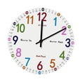 thumbnail image 4 of Reloj de aprendizaje para niños, tiempo de enseñanza Reloj redonda Modern Wall Clock no ticking para dormitorio de la casa Housewarming Classroom, 4 of 9