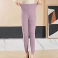 thumbnail image 4 of lcziwo Womens Plus Size Thick Thermal Leggings Solid Color Casual Elastic High Waist Bottom Trousers Warm Comfy Soft Lounge Pants Rose Gold XL, Todays Sale, 4 of 8