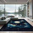 thumbnail image 2 of ODIKA Galaxy Map Orbiting Planets Stars Cosmic Nebula Ringed Comet for Queen Size Bedroom, Under Bed, Master , Foldable Easy Care, 2 of 7