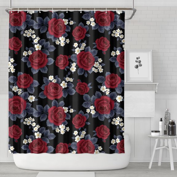 Pioneer Flower Floral Print Pattern Shower Curtain 84”x72", Bathroom Decorative Shower Curtain Set with 12 Hooks, Waterproof Washable