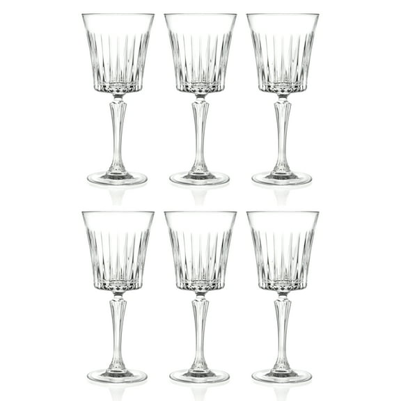 Barski European Crystal-Style Wine Goblet Set, 7 oz, Stemmed Drinkware, Set of 6, Made in Europe