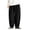 Black, variant on Men's Casual Loose Solid Color Linen Pants, Cotton Linen Wide Leg Harem Trousers Chinese Style for Bohemian Fashion and Comfort,Black,L