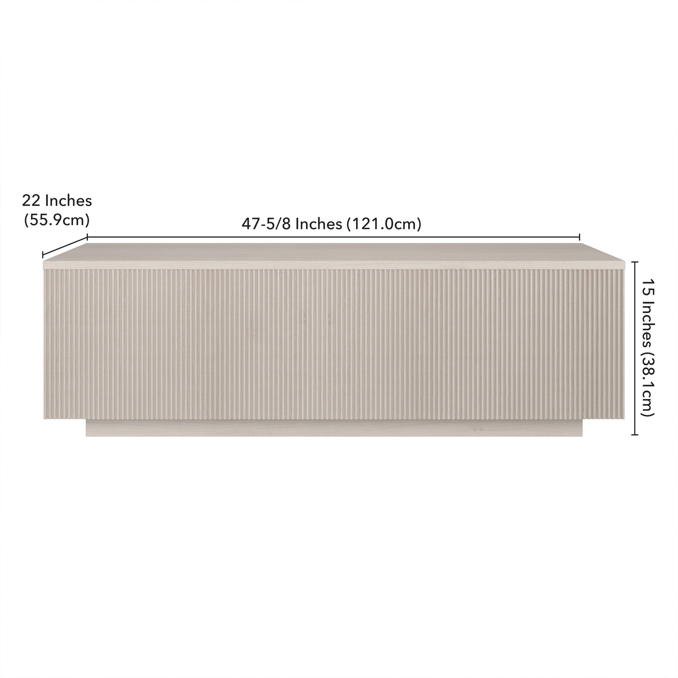 Evelyn&Zoe Modern/Contemporary 48" Wide Alder White Coffee Table