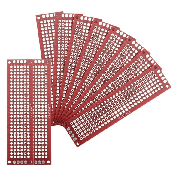 10Pcs Solderable Breadboard, 3.15"x0.79" Red Tinned Circuit Board