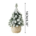 thumbnail image 6 of Flocked Snow-Covered Cedar Tabletop Tree, Realistic Mini Christmas Decor, Pre-Assembled Artificial Tree, Velvet Snow Finish, Home or Office Display, 6 of 8
