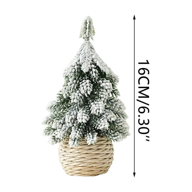 Christmas Tree Decorations Mini Flocked Snow-Covered Cedar Tabletop Tree Christmas Desk And Mantel Decorations Small Christmas Tree