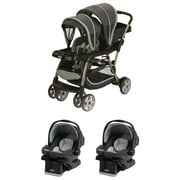 Angle View: Graco Ready2Grow Dual Stroller + Car Seats Travel System | 1934624 + 2 x 1965898