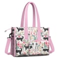 thumbnail image 2 of Teacher Tote Bag,Husky Dog Flower Floral Teacher Utility Tote Bag,Large Work Tote Bags for Women with Multiple Pockets,Top Zipper Closure,13.8x10.6x6.7 Inch, 2 of 5