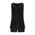 thumbnail image 4 of Ensembles d'Entraînement 2 Pcs pour Femmes Col Rond Manches Courtes Ensemble de Pyjama Confortable pour la Maison Ensemble de Sport Été Deux Pièces pour Femmes 2023 en Liquidation, 4 of 6
