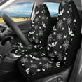 thumbnail image 2 of Renewold Bat Spider Web Black Car Seat Cover for Women Men, Non-Slip Front Bench Protection Breathable Halloween Auto Accessories Universal Fit Most Vehicles, 2 of 7