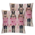 thumbnail image 2 of Acheng Pink Nutcracker Christmas Pillow Covers&nbsp;Set of 2 Modern Farmhouse Christmas Decorations Christmas Lumbar Pillows Decorative Throw Pillows Cases Winter Holiday Decor White, 2 of 6