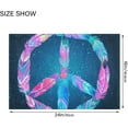thumbnail image 3 of GZHJMY Peace Sign Made of Colored Bird Feather Bath Mat for Bathroom Shower U Shape Toilet Rugs Contour Carpet Set, Fluffy Absorbent & Machine Washable, 2 Piece Carpet Runner, 3 of 7