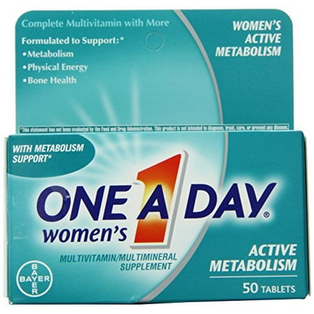 3 Pack One-A-Day Womens Active Metabolism Complete Multivitamin Tablets 50