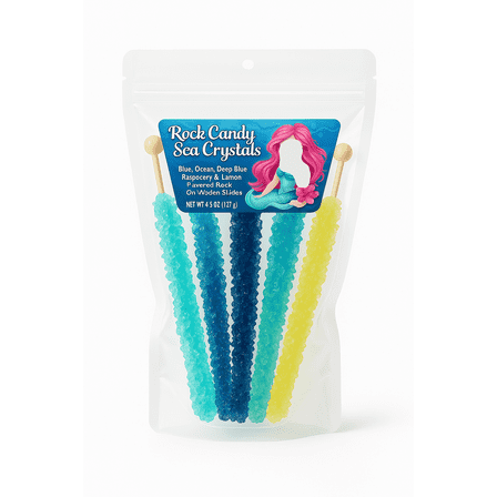 Rock Candy Sea Crystals Mermaid Blue Yellow 8ct 4.5 oz