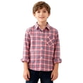 thumbnail image 3 of Mercatoo Boys Girls Plaid Shirts Button Down Western Tops Long Sleeve Kids Collared Shacket Casual Loose Spring Basic Tees Blouse, 3 of 9