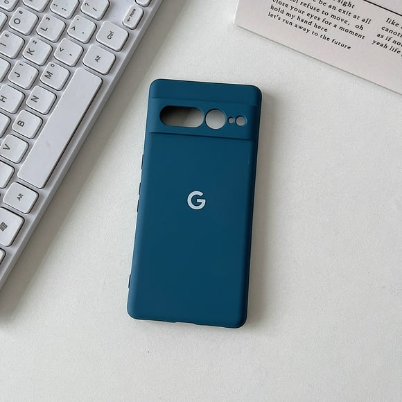 Pour Google Pixel 8 8Pro 8a 7 7Pro 7a Étui en Silicone Soyeux au Toucher Doux Étui Arrière pour Pixel 6 6Pro 6a Antichoc Étui de Protection Bleu Mer Pixel 6