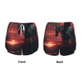 thumbnail image 3 of Balery Lone Rider Under Red Sky Pantalones cortos deportivos para mujer con forro y dos bolsillos, elásticos, para entrenamiento, gimnasio, yoga-Large, 3 of 7