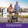 thumbnail image 3 of KEKOY Foldable Mobility Rollator Walkers for Seniors with Seat 350 lb, Adjustable Handles and Backrest Height, Adult Aluminum Rolling Walker, 8" Big Wheels, Yellow, 3 of 10