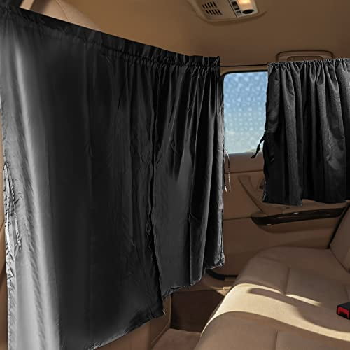 Set of 3 Privacy Curtains for Car,SUV,Van - Includes 1 Rear Seat Divider & 2 Side Windows Divider Curtains for Camping & Sleeping