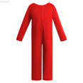 thumbnail image 2 of Liyamei Kids Solid Green Long Sleeve Jumpsuit Full Body Bodysuit 5-12Y, 2 of 5