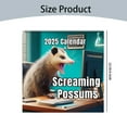 Clearance!! 2025 Funny Screaming Possums Calendar 2025 Wall Calendar
